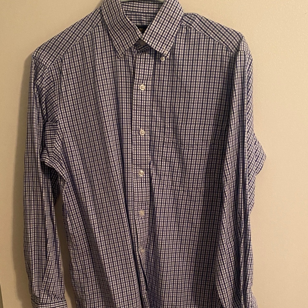 Club Room Men's Navy Plaid Button-Down Shirt